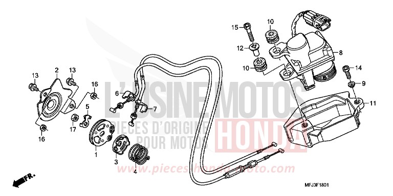 SERVO MOTOR for CBR600RR GRAPHITE BLACK (NHB01EA) from 2007