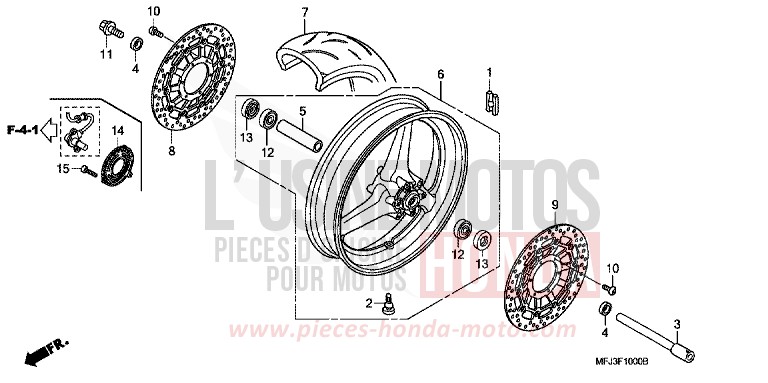 FRONT WHEEL for CBR600RR ITALIAN RED (R157BA) from 2007