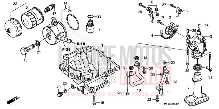 OIL PAN/OIL PUMP for CBR600RR PEARL SUNBEAM WHITE (NHA66BA) from 2007