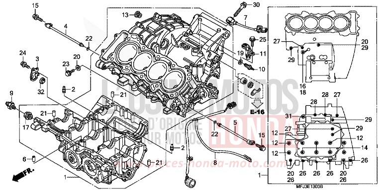 CRANKCASE for CBR600RR PEARL SUNBEAM WHITE (NHA66BA) from 2007
