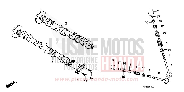 CAMSHAFT/VALVE for CBR600RR GRAPHITE BLACK (NHB01DA) from 2008