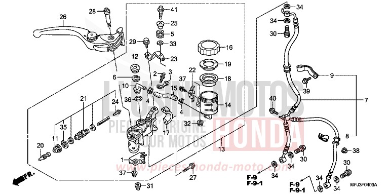 FR. BRAKE MASTER CYLINDER (CBR600RR) for CBR600RR GRAPHITE BLACK (NHB01DA) from 2008