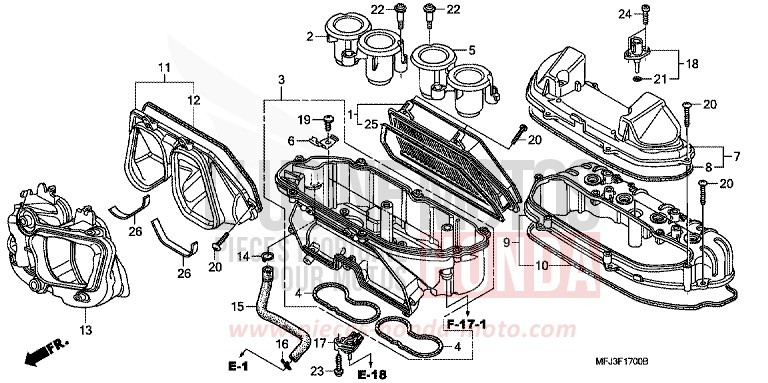 AIR CLEANER for CBR600RR PEARL SUNBEAM WHITE (NHA66KA) from 2008