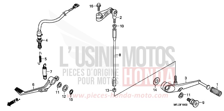 BRAKE PEDAL/CHANGE PEDAL for CBR600RR PEARL SUNBEAM WHITE (NHA66KA) from 2008
