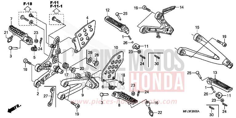 STEP for CBR600RR PEARL SUNBEAM WHITE (NHA66KB) from 2009