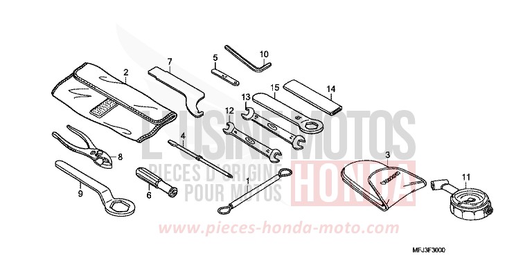 ATTREZZI per CBR600RR PEARL SUNBEAM WHITE (NHA66KB) del 2009