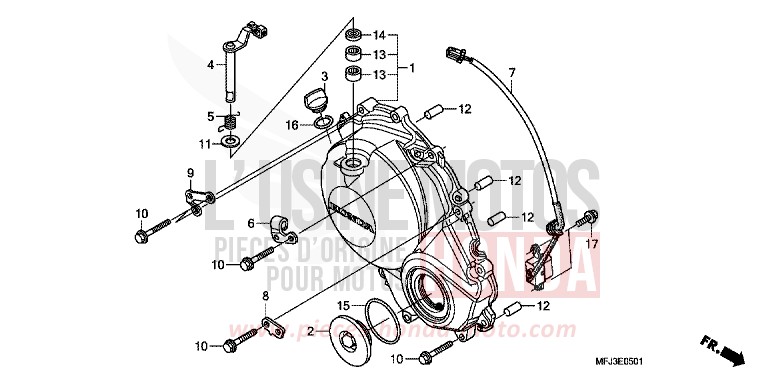 RIGHT CRANKCASE COVER (CBR600RR9,A,B/RA9,A,B) for CBR600RR GRAPHITE BLACK (NHB01) from 2010