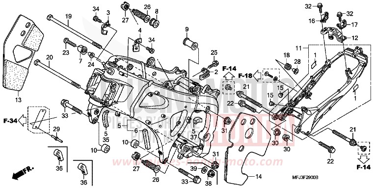 FRAME BODY for CBR600RR PRECIOUS GRAY METALLIC (NH406) from 2011