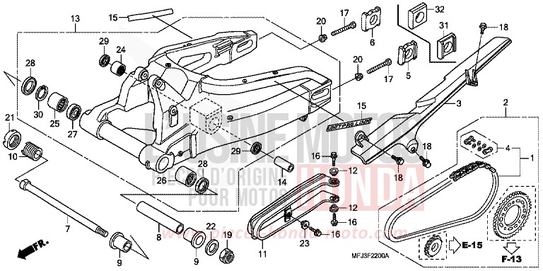 FORCELLONE per CBR600RR GRAPHITE BLACK (NHB01) del 2011