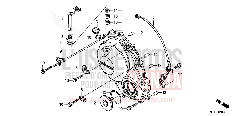 RIGHT CRANKCASE COVER for CBR600RR VICTORY RED (R334) from 2012