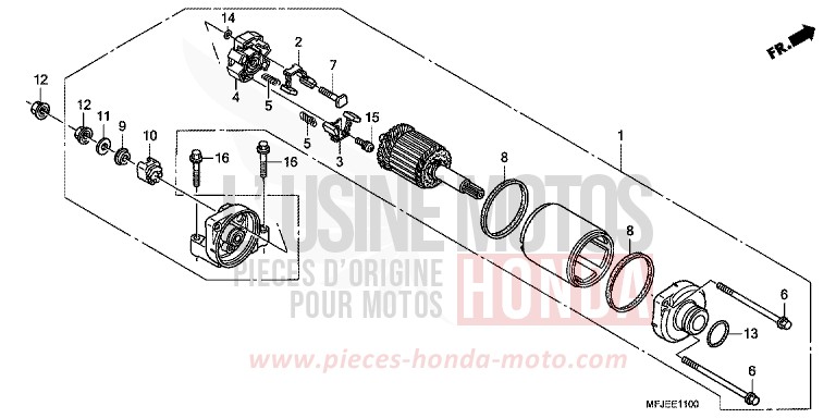 STARTING MOTOR for CBR600RR VICTORY RED (R334) from 2012