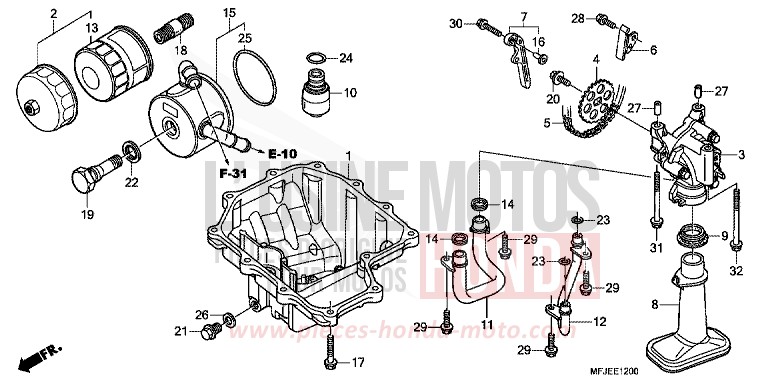 OIL PAN/OIL PUMP for CBR600RR VICTORY RED (R334) from 2012