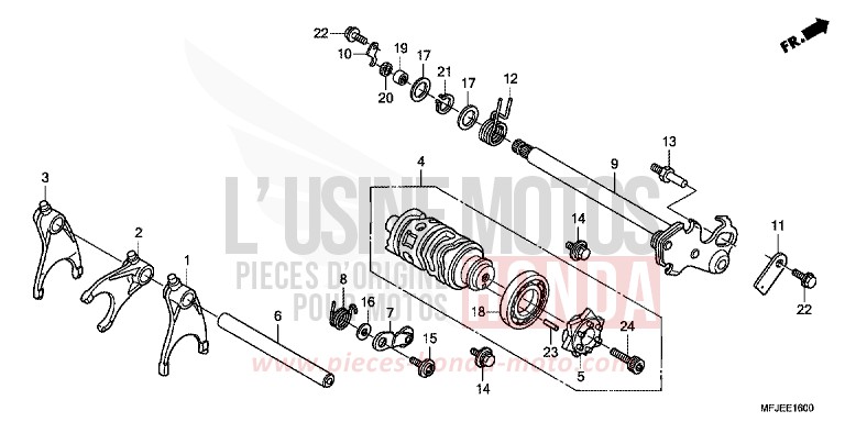GEARSHIFT DRUM for CBR600RR VICTORY RED (R334) from 2012