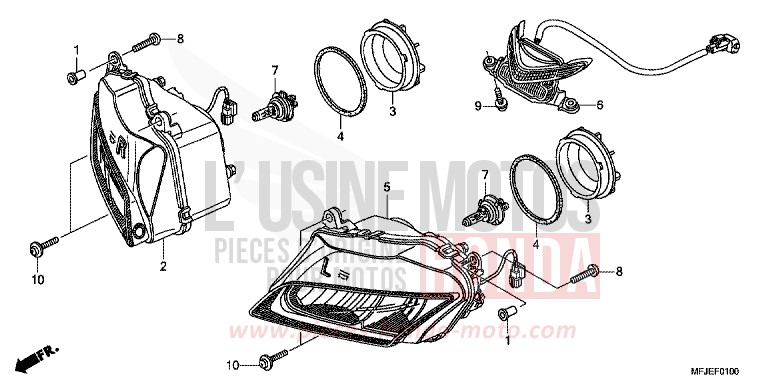 HEADLIGHT for CBR600RR VICTORY RED (R334) from 2012