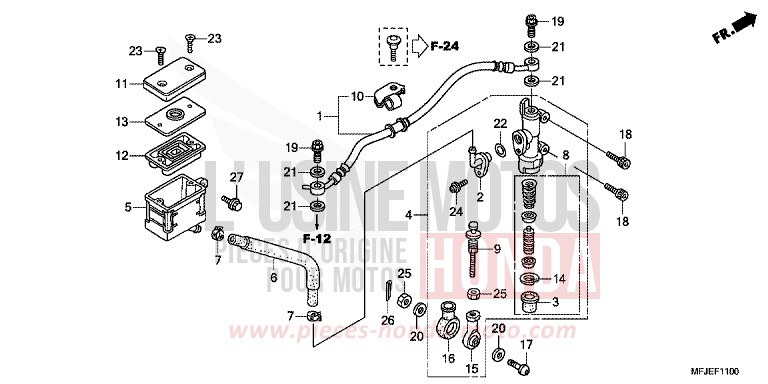 RR. BRAKE MASTER CYLINDER (CBR600RR) for CBR600RR VICTORY RED (R334) from 2012