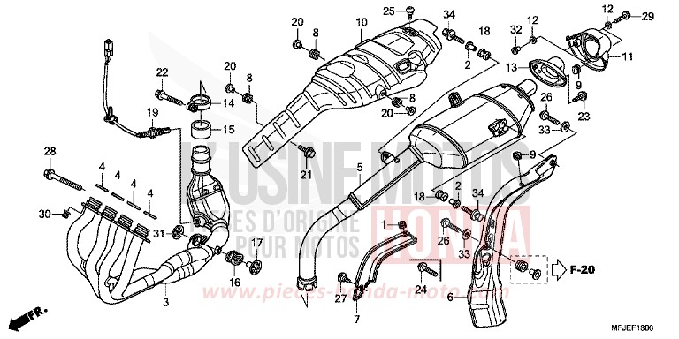 EXHAUST MUFFLER for CBR600RR VICTORY RED (R334) from 2012