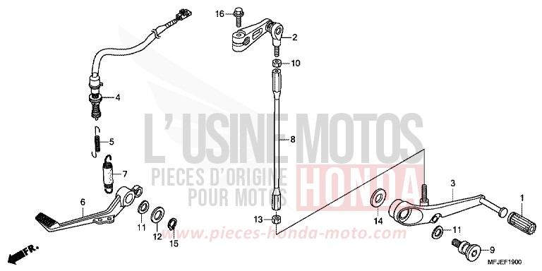 BRAKE PEDAL/CHANGE PEDAL for CBR600RR VICTORY RED (R334) from 2012