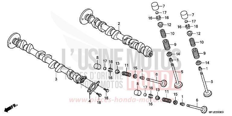 CAMSHAFT/VALVE for CBR600RR GRAPHITE BLACK (NHB01) from 2012