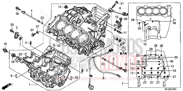 CRANKCASE for CBR600RR GRAPHITE BLACK (NHB01) from 2012