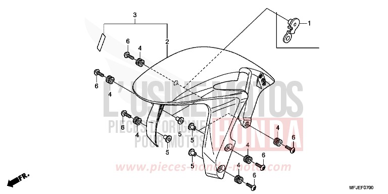 FRONT FENDER for CBR600RR GRAPHITE BLACK (NHB01) from 2012