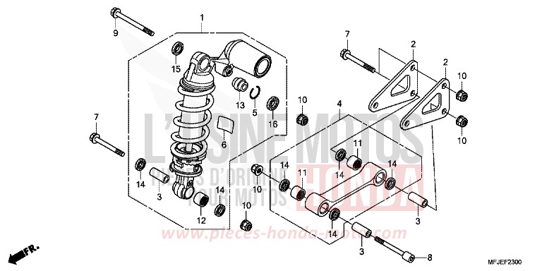 REAR CUSHION (CBR600RR) for CBR600RR GRAPHITE BLACK (NHB01) from 2012