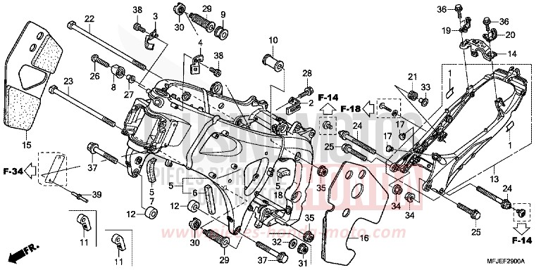 FRAME BODY for CBR600RR GRAPHITE BLACK (NHB01) from 2012