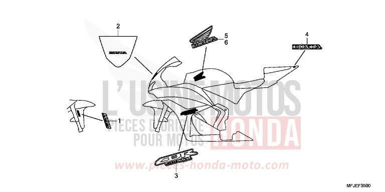 MARK/STRIPE (1) for CBR600RR GRAPHITE BLACK (NHB01) from 2012