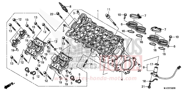 CYLINDER HEAD for CBR600RR ROSS WHITE (NH196) from 2013