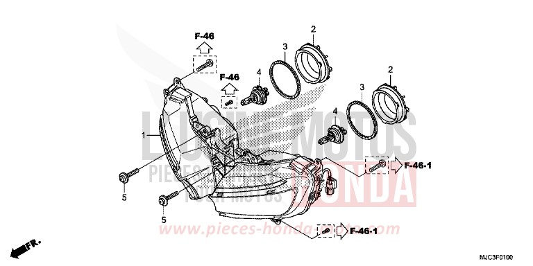 HEADLIGHT for CBR600RR ROSS WHITE (NH196) from 2013
