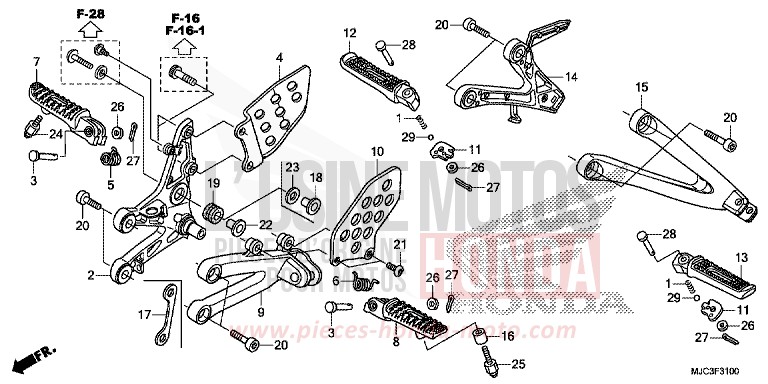 STEP for CBR600RR ROSS WHITE (NH196) from 2013