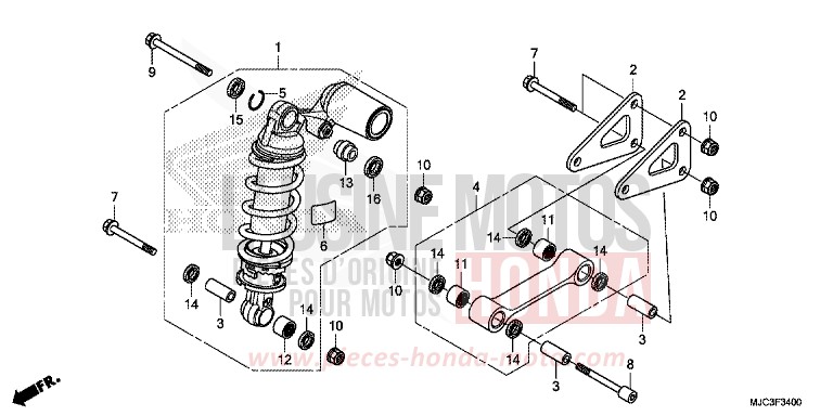REAR CUSHION (CBR600RR) for CBR600RR ROSS WHITE (NH196) from 2013