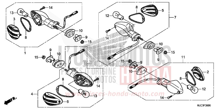 FRECCIA per CBR600RR ROSS WHITE (NH196) del 2013
