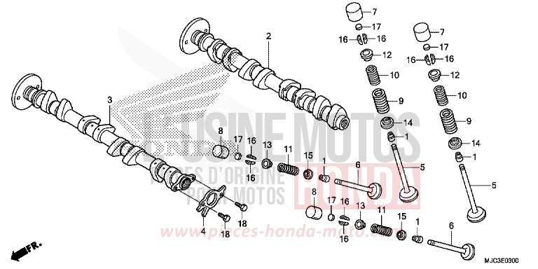 CAMSHAFT/VALVE for CBR600RR VIBRANT ORANGE (YR250) from 2013