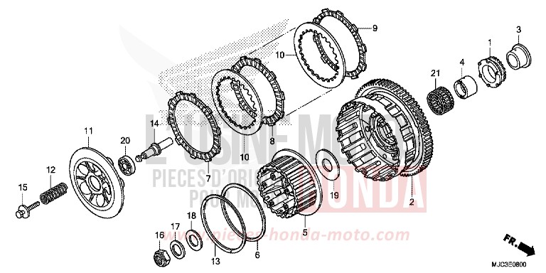 CLUTCH for CBR600RR VIBRANT ORANGE (YR250) from 2013