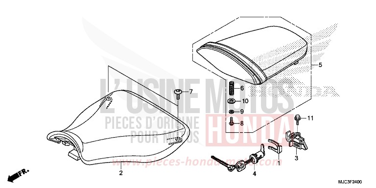 SEAT for CBR600RR VIBRANT ORANGE (YR250) from 2013