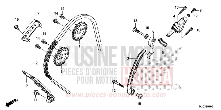 CAM CHAIN/TENSIONER for CBR600RR GRAPHITE BLACK (NHB01) from 2013