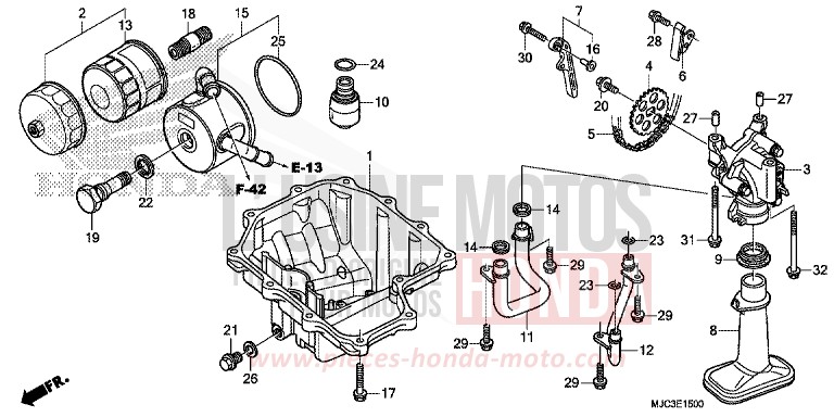 OIL PAN/OIL PUMP for CBR600RR GRAPHITE BLACK (NHB01) from 2013
