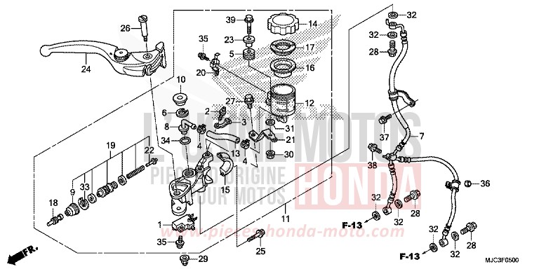 FRONT BRAKE MASTER CYLINDER (CBR600RR) for CBR600RR GRAPHITE BLACK (NHB01) from 2013
