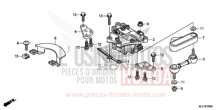 STEERING DAMPER for CBR600RR GRAPHITE BLACK (NHB01) from 2013