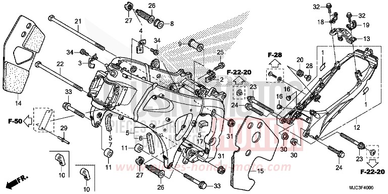 FRAME BODY for CBR600RR GRAPHITE BLACK (NHB01) from 2013