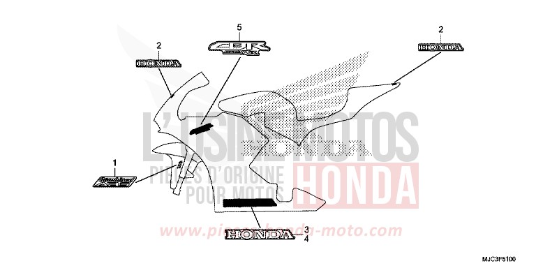 MARK (1) for CBR600RR GRAPHITE BLACK (NHB01) from 2013