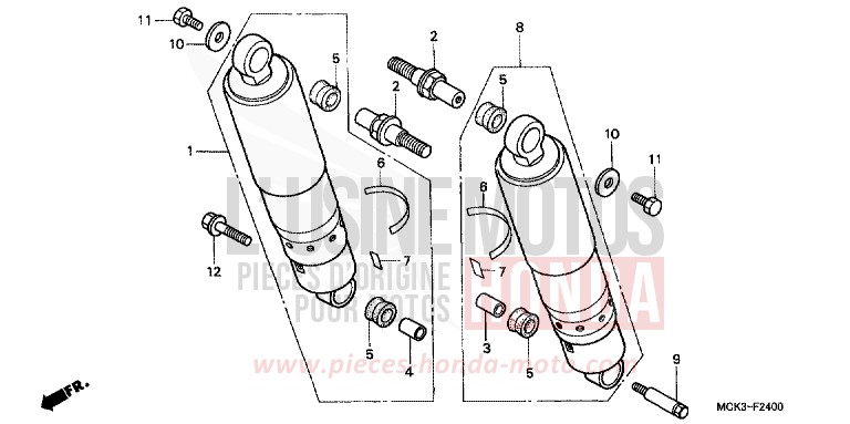 REAR CUSHION for Shadow BLACK (NH1) from 2002