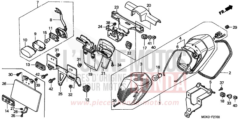 TAILLIGHT for Shadow BLACK (NH1) from 2002