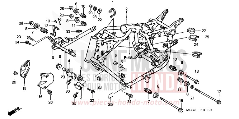 FRAME BODY for Shadow BLACK (NH1) from 2002
