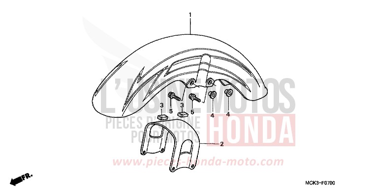 FRONT FENDER for Shadow PEARL SUNBURST ORANGE (YR232) from 2002