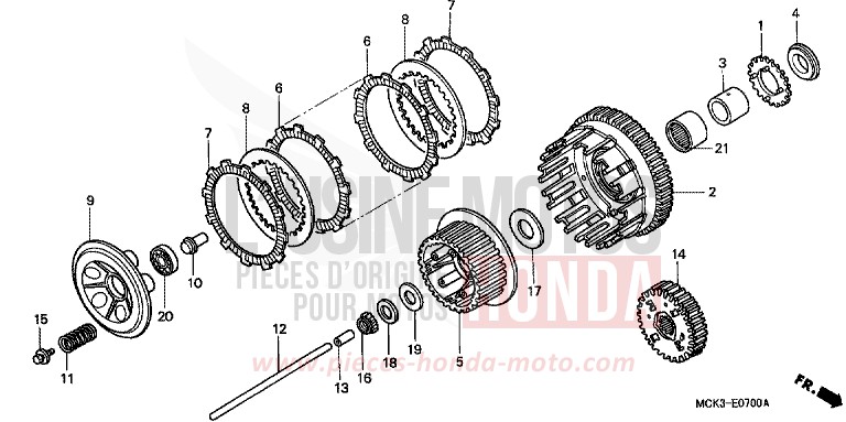 FRIZIONE per Shadow REARL SEDONA RED (R223) del 2002