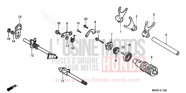 GEARSHIFT DRUM for Shadow REARL SEDONA RED (R223) from 2002