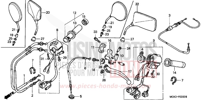INTERRUTTORE MANUBRIO per Shadow REARL SEDONA RED (R223) del 2002