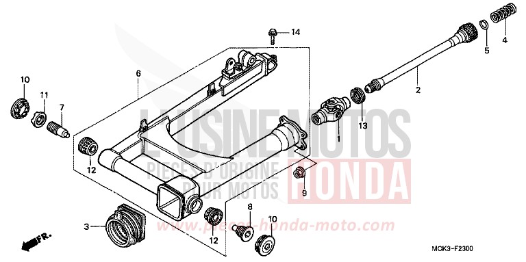 FORCELLONE per Shadow REARL SEDONA RED (R223) del 2002