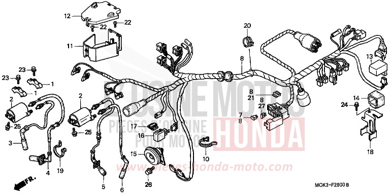 WIRE HARNESS for Shadow STREAM SILVER METALLIC (NH469) from 2002